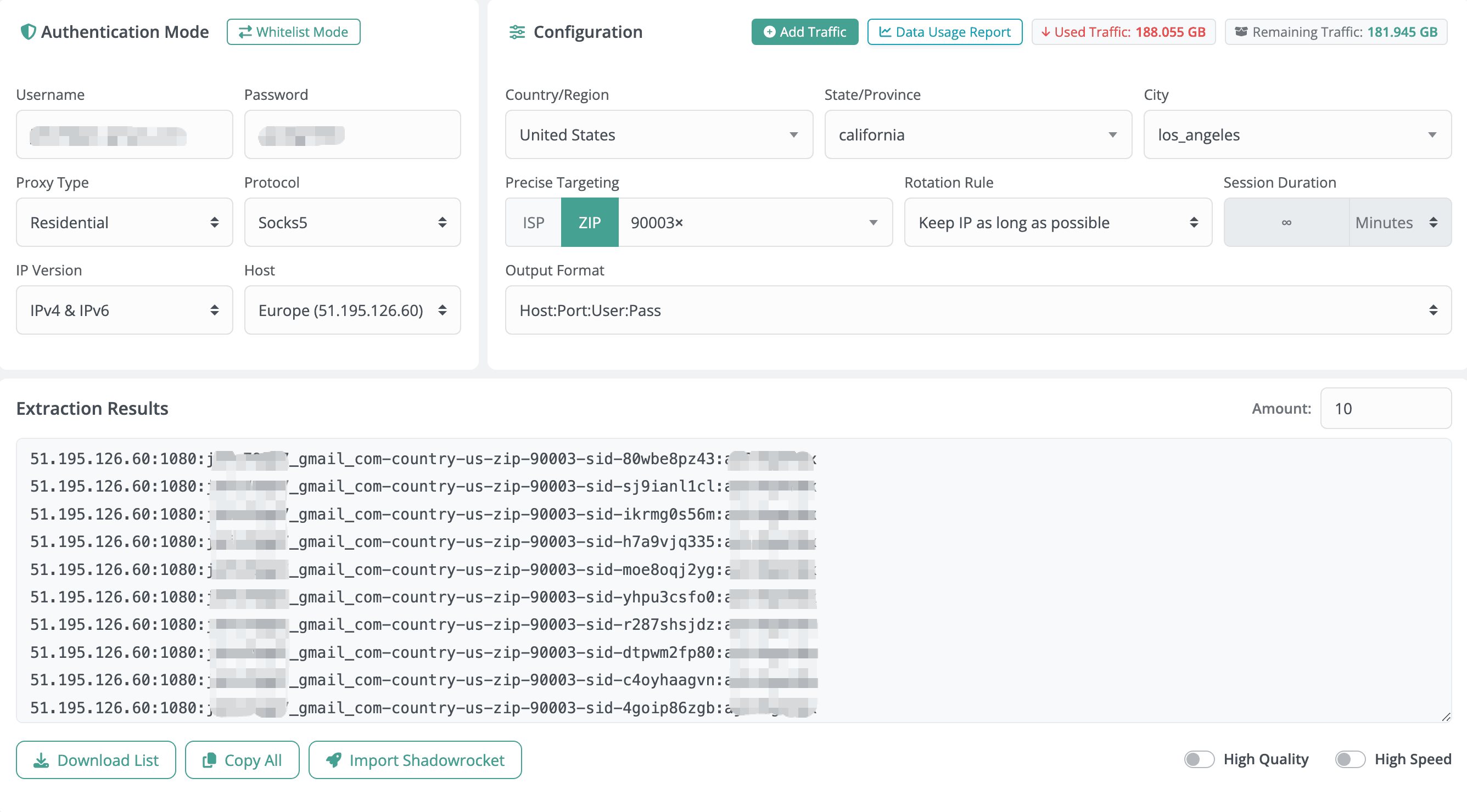 ZishonProxy Dashboard Interface